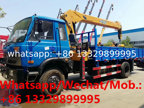 Dongfeng 153 4*2 LHD 8tons telescopic crane boom mounted on truck for sale, Customized CLW 8tons cargo truck with crane