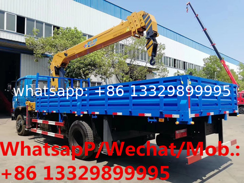 Dongfeng 153 4*2 LHD 8tons telescopic crane boom mounted on truck for sale, Customized CLW 8tons cargo truck with crane