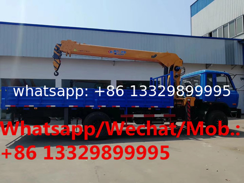 Dongfeng 153 4*2 LHD 8tons telescopic crane boom mounted on truck for sale, Customized CLW 8tons cargo truck with crane