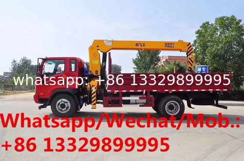 high quality Dayun 4*2 LHD 170hp diesel 6.3tons telescopic truck with crane for sale, mobile crane mounted on truck