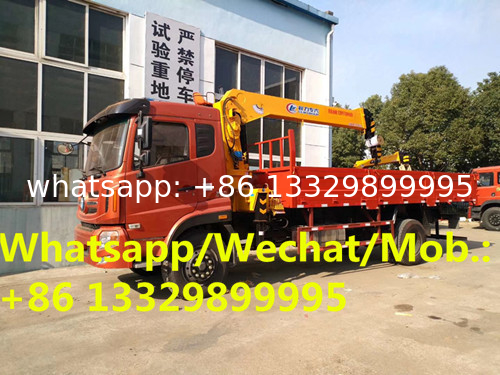 SINO TRUK WANGPAI 6.3tons-8tons telescopic crane boom mounted on truck for sale, cargo truck with telescopic crane boom