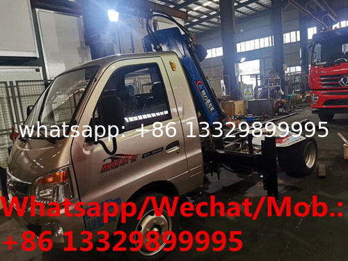 Customized BEIQI HEIBAO gasoline engine 2tons knuckle crane boom mounted on truck for sale, folded truck with crane