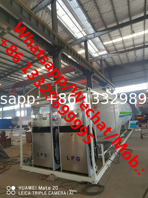 HOT SALE! Customized CLW 10tons skid lpg gas station with 2 lpg gas dispensers, skid lpg gas tanker with lpg dispensers