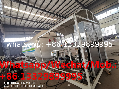 HOT SALE! Customized CLW 10tons skid lpg gas station with 2 lpg gas dispensers, skid lpg gas tanker with lpg dispensers