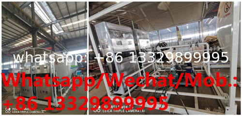 Factory sale best price 5tons mobile skid lpg gas station with double lpg gas dispenser for domestic gas cylinders