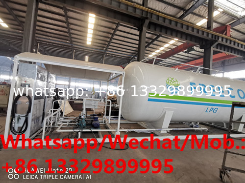 Factory sale best price 5tons mobile skid lpg gas station with double lpg gas dispenser for domestic gas cylinders