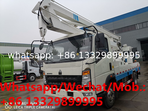 Customized SINO TRUK HOWO RHD 14m overhead working platform truck for sale, hydraulic aerial working truck, bucket truck