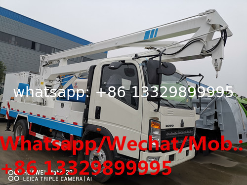 Customized SINO TRUK HOWO RHD 14m overhead working platform truck for sale, hydraulic aerial working truck, bucket truck