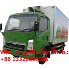 Cheap price sinotruk howo -5 degree refrigeration unit cooling car with 3ton vegetables transport refrigerated vehicle