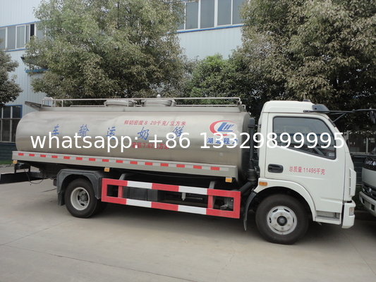 factory sale best price dongfeng 8,000L milk truck for sale, hot sale stainless steel food grade liquid tank truck