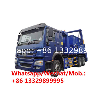 HOT SALE! SINO TRUK HOWO 10CBM skid loader garbage truck for sale, best price swing arm garbage vehicle for sale