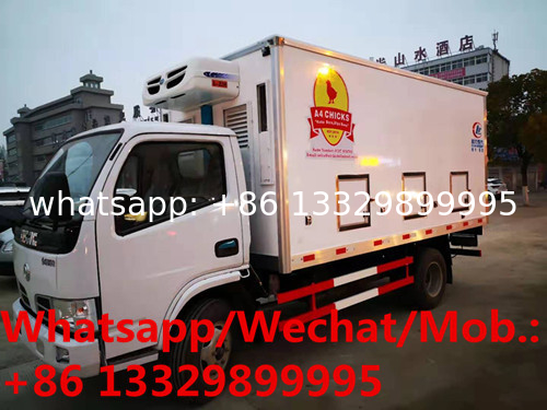 customized dongfeng RHD 90hp day old chicks transported truck, baby chick truck for sale (20,000 chicks) for TANZANIA,