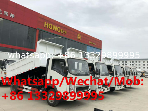 cheaper price SINO TRUK HOWO 4*2 4tons diesel dump tipper truck for sale, new brand stone and coals transported vehicle