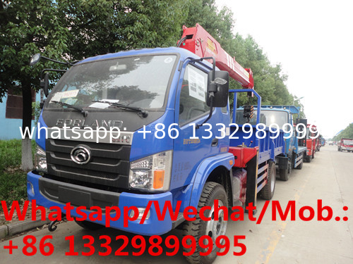 high quality Forland mini 2tons telescopic crane boom mounted on cargo truck for sale, mobile truck with crane