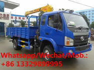 high quality Forland mini 2tons telescopic crane boom mounted on cargo truck for sale, mobile truck with crane