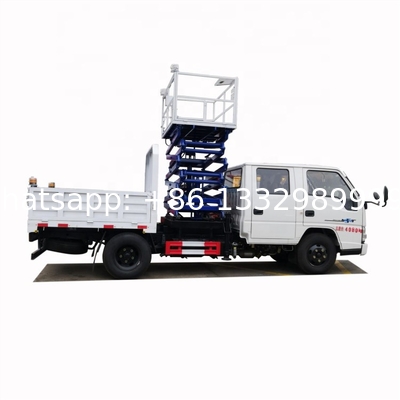 cheaper price JMC new 10m fork lift aerial working platform truck for sale, Scissor type overhead platform truck