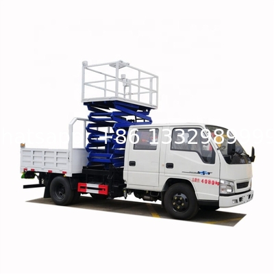 cheaper price JMC new 10m fork lift aerial working platform truck for sale, Scissor type overhead platform truck