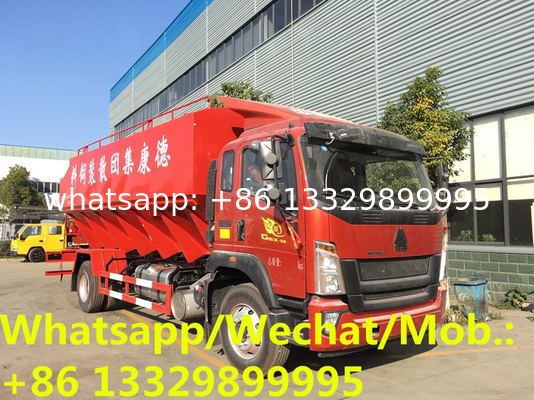 customized SINO TRUK HOWO 10T-12T poultry feed pellet transported vehicle for sale, cheaper 22-24cbm animal feed truck