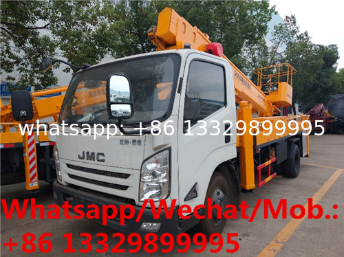 new JMC brand diesel 20m telescopic aerial working platform truck for sale, cheaper hydraulic overhead working truck