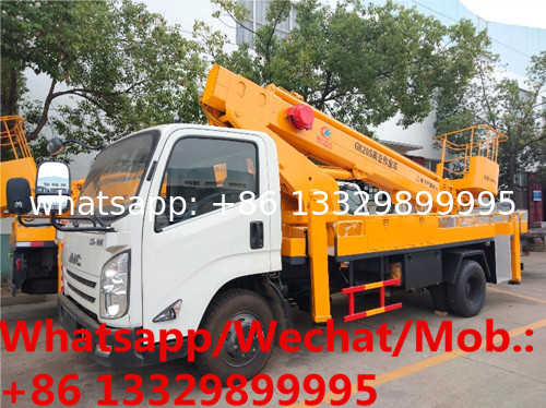 new JMC brand diesel 20m telescopic aerial working platform truck for sale, cheaper hydraulic overhead working truck