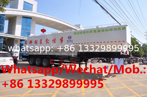 customized factory sale best price 55cbm bulk feed container semitrailer for sale, farm feed pellet trailer for sale