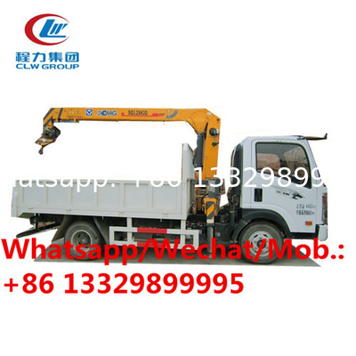 High quality and best price SINO TRUK 3.5TONS cargo truck with crane for sale, cheaper price mobile truck with crane