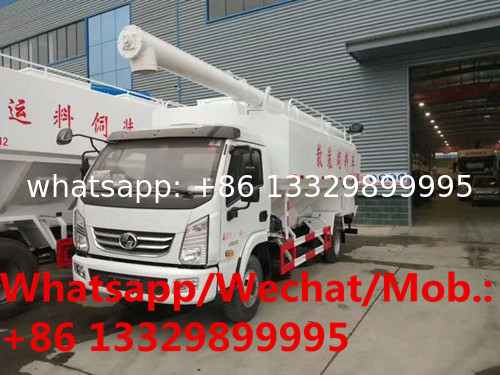 new best price YUEJIN 130hp diesel 12cbm 5-6tons bulk feed transported vehicle, farm-oriented feed pellet tanker truck