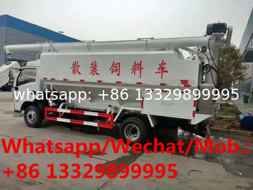 new best price YUEJIN 130hp diesel 12cbm 5-6tons bulk feed transported vehicle, farm-oriented feed pellet tanker truck