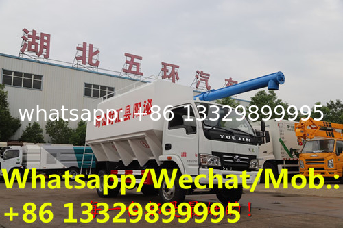 HOT SALE! YUEJIN new 130hp diesel 8cbm 3-4tons bulk feed transported vehicle for sale, pig/chick/ duck feed pellet truck