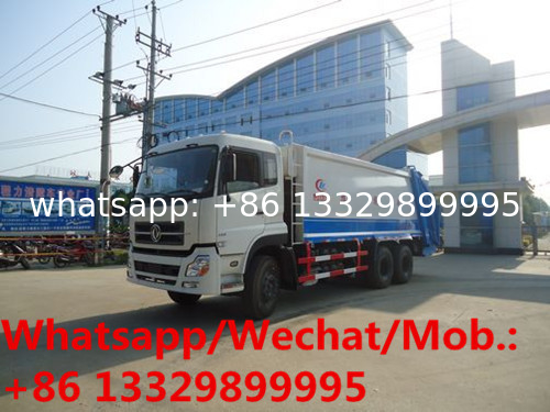 Dongfeng tianlong 6*4 210hp diesel 16cbm-20cbm garbage compactor truck, cheaper price bigger refuse garbage truck