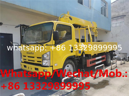 brand new Japan ISUZU  truck mounted 5 ton auger crane for telegraph pole drilling for sale, cargo truck with crane