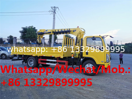 brand new Japan ISUZU  truck mounted 5 ton auger crane for telegraph pole drilling for sale, cargo truck with crane