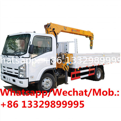 customized ISUZU brand 700P new mobile Japan truck with telescopic crane 5 ton for sale, cargo truck with crane boom