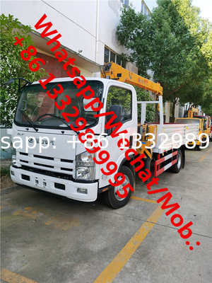 customized ISUZU brand 700P new mobile Japan truck with telescopic crane 5 ton for sale, cargo truck with crane boom