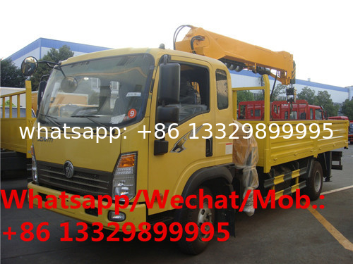 SINO TRUK WANGPAI brand 5tons Truck mounted crane with Auger for sale, HOT SALE! best price cargo truck with crane