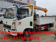 good price China made SINO TRUK HOWO 2T truck with crane for sale, HOT SALE! HOWO diesel crane mounted on cargo truck