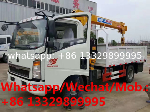 good price China made SINO TRUK HOWO 2T truck with crane for sale, HOT SALE! HOWO diesel crane mounted on cargo truck