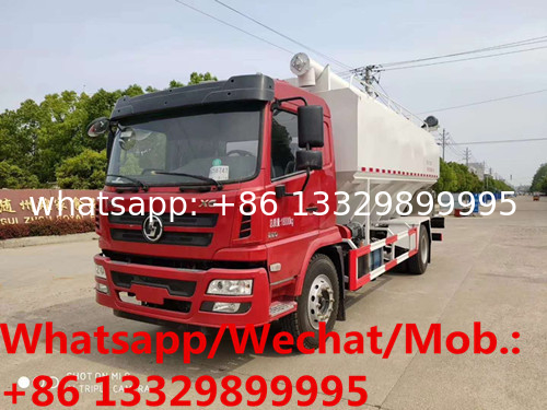 cheaper price SHACMAN Brand 160hp diesel 16cbm-18cbm bulk feed truck for sale, poultry animal feed transported truck