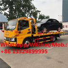 new manufactured JAC brand 4*2 LHD 3T flatbed wrecker towing truck for sale, Best price road breakdown repair vehicle