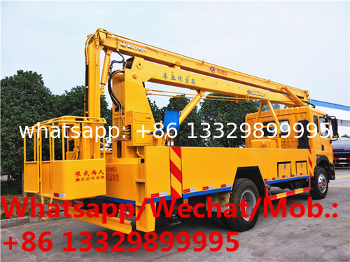 new face dongfeng 4*2 LHD D9 18m-22m hydraulic aerial working platform truck for sale, best price overhead working truck