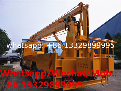 new face dongfeng 4*2 LHD D9 18m-22m hydraulic aerial working platform truck for sale, best price overhead working truck