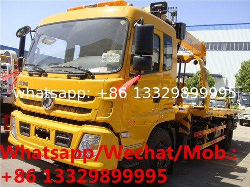 High Quality DongFeng 8 Tons Rollback Wrecker Truck Mounted Crane Sale ,