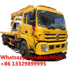 High Quality DongFeng 8 Tons Rollback Wrecker Truck Mounted Crane Sale ,