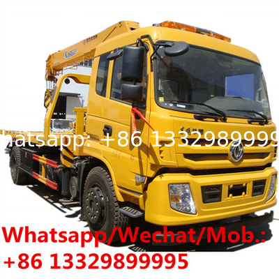 High Quality DongFeng 8 Tons Rollback Wrecker Truck Mounted Crane Sale ,