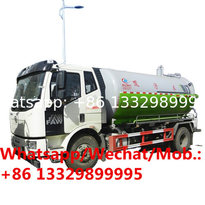 HOT SALE!NEW FAW 4x2 12000 liters or 13cbm diesel waste water suction truck, best price vacuum tanker truck for sale