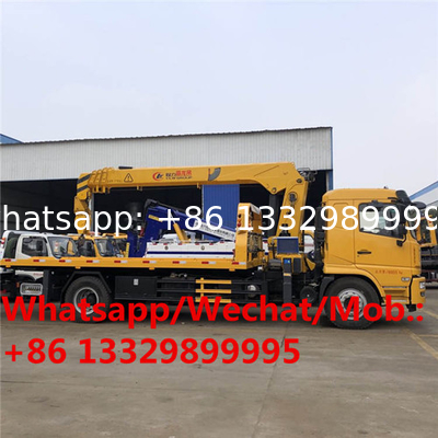 High quality and best price flatbed wrekcer towing truck with crane boom for sale, 8 Ton Breakdown Wrecker Tow Truck