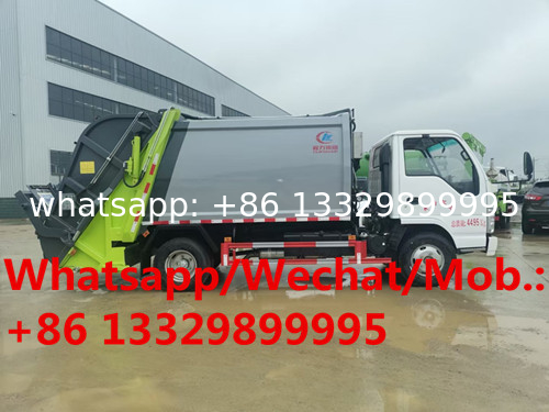 ISUZU LHD 5cbm 120hp diesel Euro 6 garbage compactor truck for sale, good price ISUZU 3-4tons compacted garbage truck