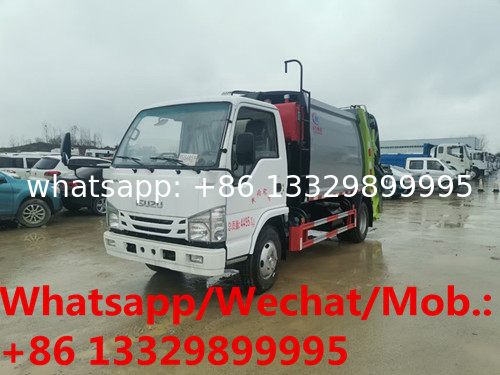 ISUZU LHD 5cbm 120hp diesel Euro 6 garbage compactor truck for sale, good price ISUZU 3-4tons compacted garbage truck