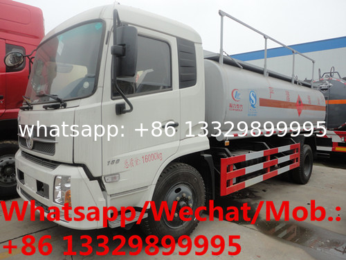 cheaper Dongfeng tianjin 190hp diesel 15cbm mobile oil tanker transported vehicle for sale, bulk diesel gasoline truck