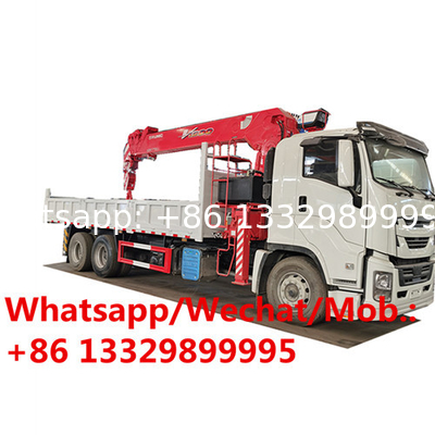 HOT SALE! ISUZU 380hp diesel 12tons telescopic crane mounted on cargo truck, Best price ISUZU cargo truck with crane